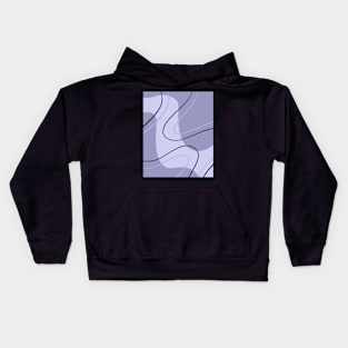 Light Blue and Gray Geometric Art Shapes and Lines Kids Hoodie